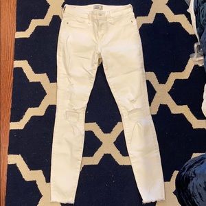 Abercrombie & Fitch Harper Low Rise White Jeans